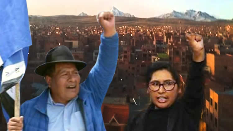 Zacarías Maquera del Movimiento Al Socialismo (MAS) y Eva Copa, candidata de la agrupación Jallalla. Zacarías Maquera del Movimiento Al Socialismo (MAS) y Eva Copa, candidata de la agrupación Jallalla.
