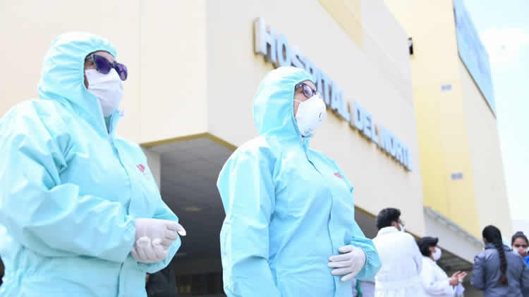 El Hospital del Norte en la ciudad de El Alto, es una centro donde se atiende a los pacientes COVID-19.