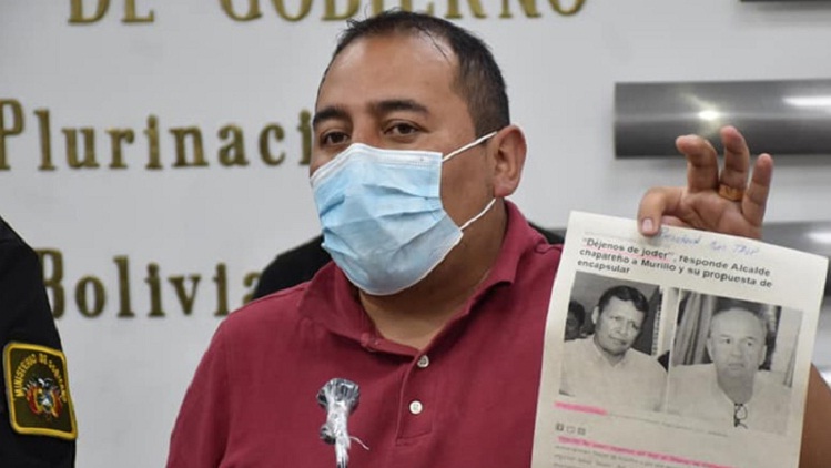 El viceministro de Seguridad Ciudadana, Wilson Santamaría, en conferencia de prensa.