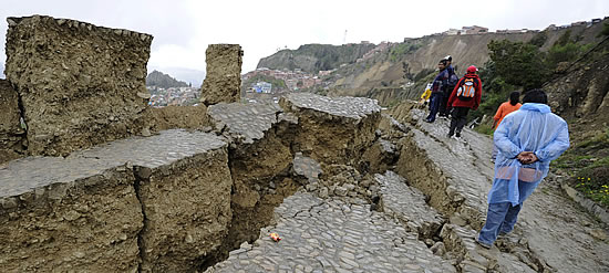 Mega deslizamiento en La Paz.