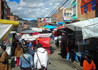 Comerciantes en La Paz.