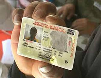 Documento de identidad en Bolivia.