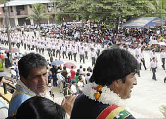 Evo Morales en Villa Tunari.
