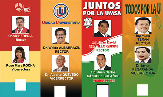 Papeleta electoral de la UMSA