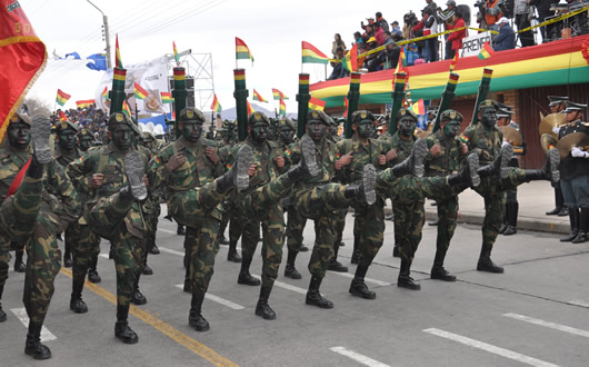 La parada militar se realizará nuevamente en la ciudad de La Paz después de nueve años. 