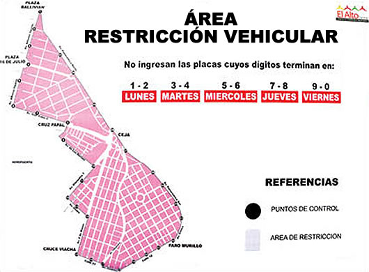 Restricción vehicular en El Alto