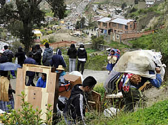 Afectados por el desastre en la Zona de Kupini y Callapa