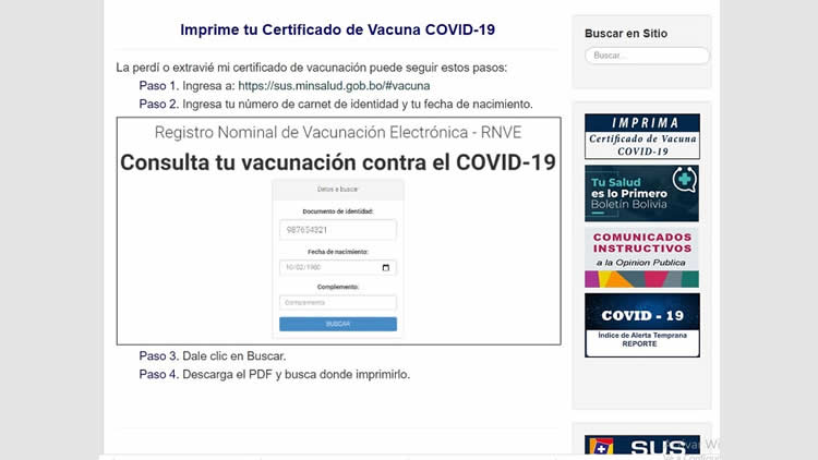 Imprima Certificado de Vacuna Covid-19