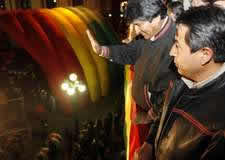 Evo Morales en la plaza Murillo