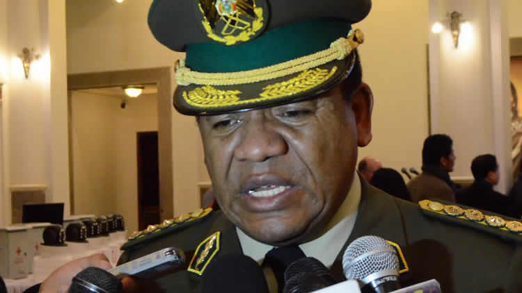 Gral. Abel de la Barra, comandante de la Policía Boliviana.