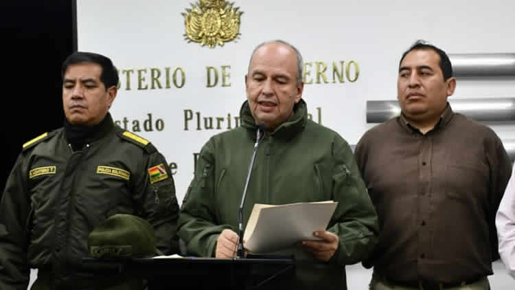 El ministro de Gobierno, Arturo Murillo, en conferencia de prensa. El ministro de Gobierno, Arturo Murillo, en conferencia de prensa.