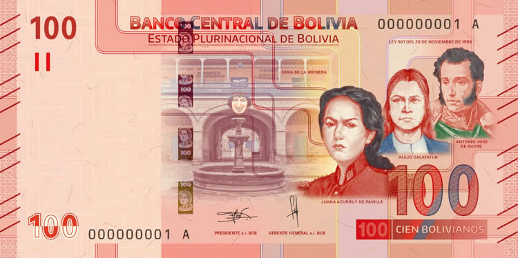 Nuevo billete de 100 bolivianos
