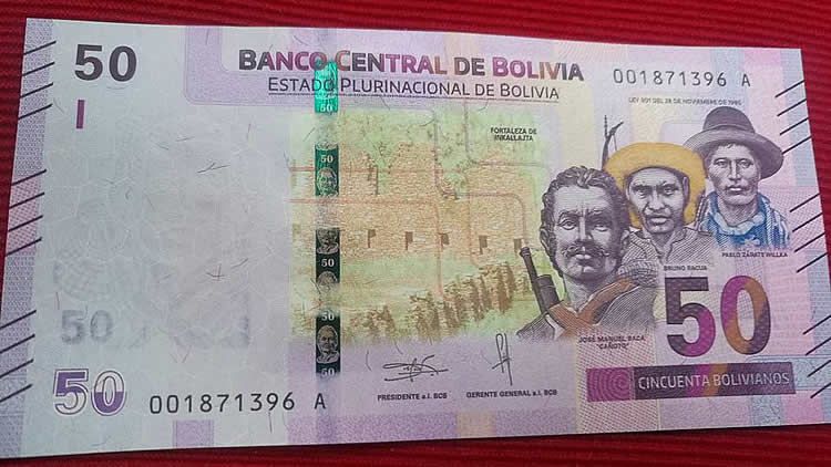 Nuevo billete de 50 bolivianos