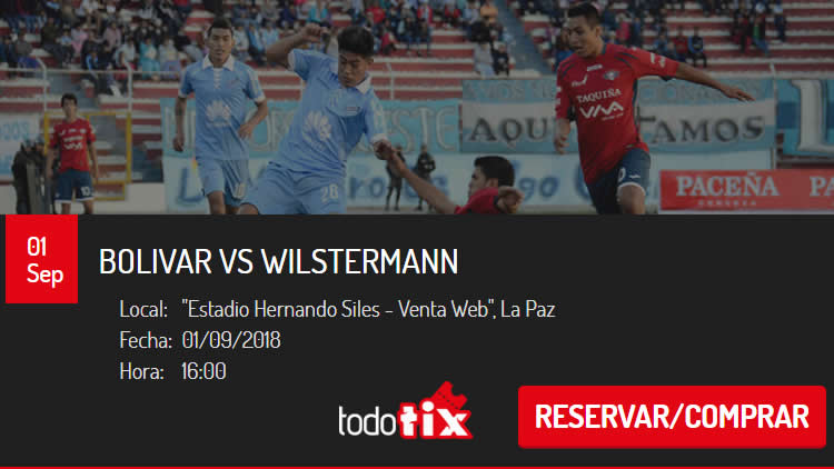 Venta anticipada de entradas para Bolívar vs Wilstermann