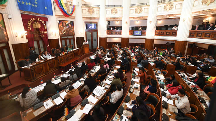 En una sesión anterior en la cámara de diputados del Estado Plurinacional de Bolivia.