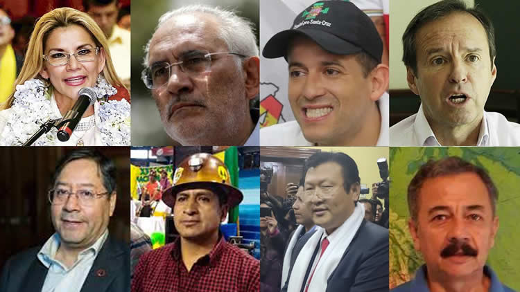 Los ocho candidatos a la presidencia de Bolivia arrancan campaña proselitista desde hoy.