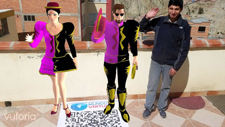 Personajes de la danza caporal en 3D para realidad aumentada.