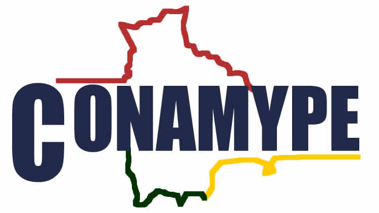 Logo de la Confederación Nacional de la Micro y Pequeña Empresa (Conamype). Logo de la Confederación Nacional de la Micro y Pequeña Empresa (Conamype).