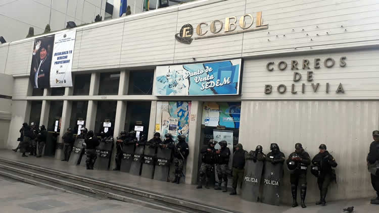 Empresa de Correos de Bolivia (Ecobol) en la ciudad de La Paz.