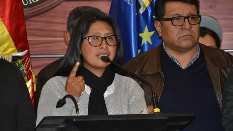 Eva Copa, presidenta de la Cámara de Senadores.