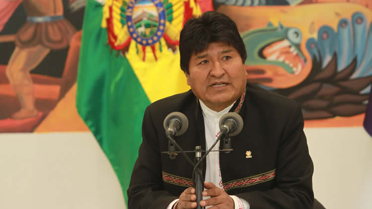 Evo Morales, presidente del Estado Plurinacional de Bolivia.