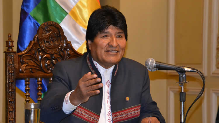 Evo Morales, presidente boliviano, en conferencia de prensa