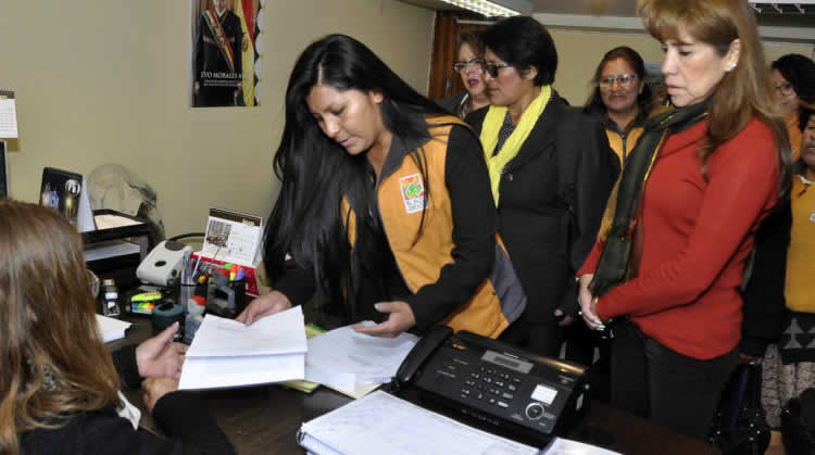 Soledad Chapetón, alcaldesa de El Alto, en la presentación del anteproyecto de ley.