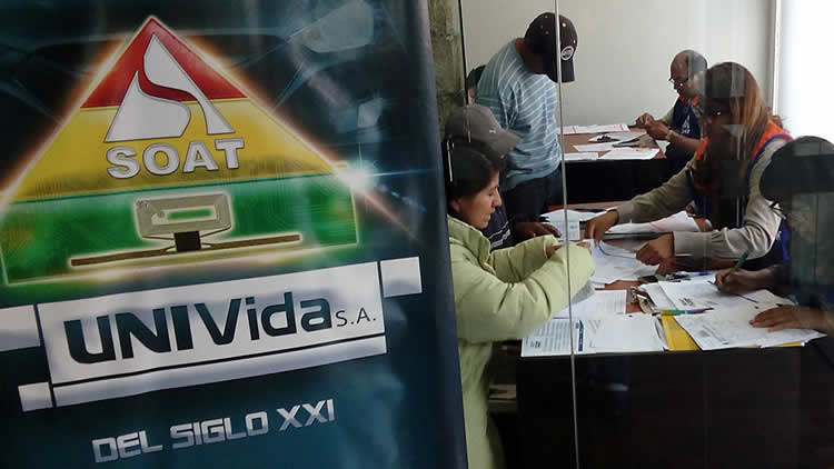 Venta del SOAT 2018 en Bolivia.