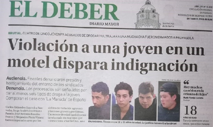 Publicación del periódico El Deber de Santa Cruz.