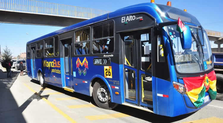 Transporte masivo de El Alto Wayna Bus. Transporte masivo de El Alto Wayna Bus.