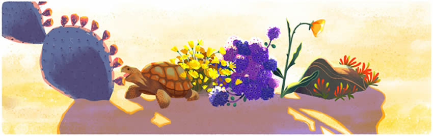 Tortuga en el doodle para el Día de la tierra 2016
