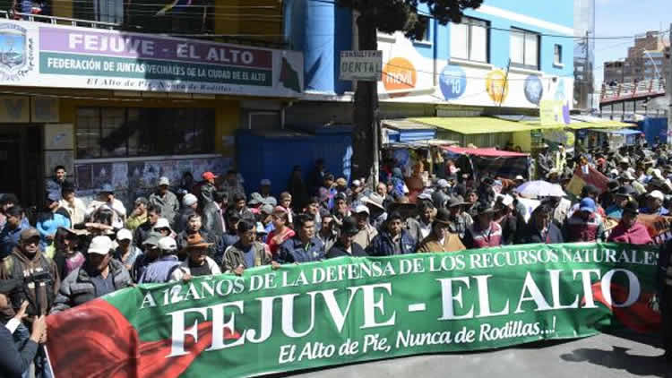 Federación de Juntas Vecinales (FEJUVE) de El Alto.