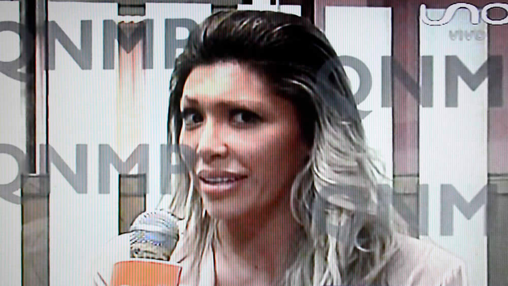 Gabriela Zapata en una entrevista en la Red Uno