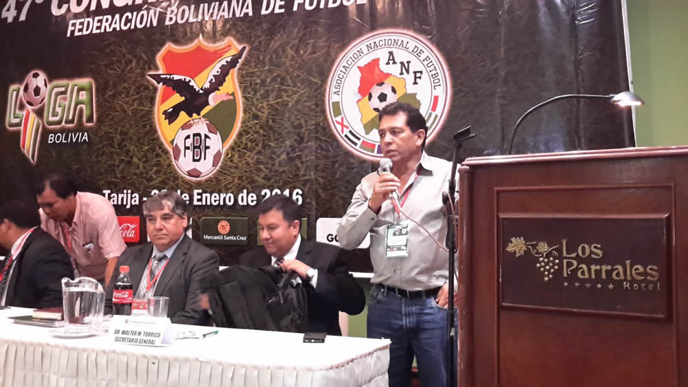 Rolando López, presidente de la Federación Boliviana de Fútbol (FBF)