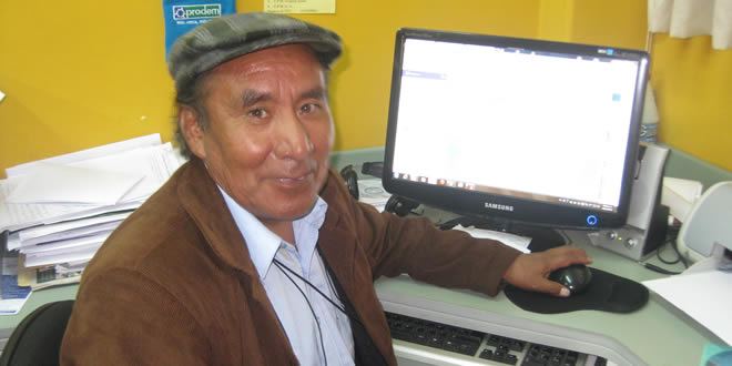 Lucas Yujra Cruz, ejecutivo de la Federación de Trabajadores de la Prensa de la ciudad de El Alto (FTPEA).