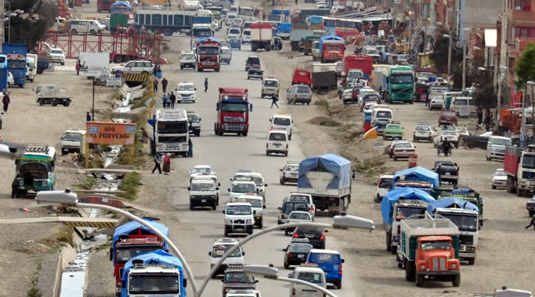 Autotransporte en la ciudad de El Alto