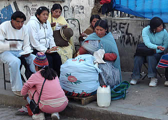 Vendedora ambulante de comida.