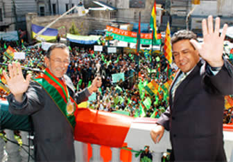 Juan Del Granado, líder del Movimiento Sin Miedo (MSM), y Luis Revilla, alcalde de La Paz 